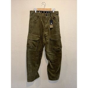 G-Star Raw Women's Dark Olive Corduroy Cargo Pants Size 24 NWT  $210